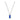 Collier Zirkonia in saphirblau mit Baguetteschliff 6x3mm Silber 925/000 rhodiniert