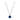 Collier mit Zirkonia Saphirblau 40+5cm Silber 925/000 rhodiniert