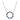Collier Kreis mit 18 Zirkonia weiß/blau Silber 925/000 rhodiniert