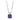 Collier mit Zirkonia tansanitfarben 8x8mm Silber 925/000 rhodiniert
