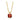 Collier mit Zirkonia rot 8x8mm Silber 925/000 vergoldet