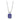 Collier mit Zirkonia tansanitfarben 8x10mm Silber 925/000 rhodiniert