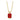 Collier mit Zirkonia rot 8x10mm Silber 925/000 vergoldet