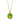 Collier mit Zirkonia grün oval 10x12mm Silber 925/000 vergoldet