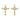 Ohrstecker Kreuz mit 12 Zirkonia Gold 585/000